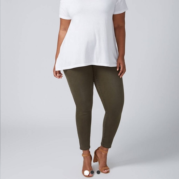 NWT Lane Bryant SS Skinny Jeans-Dark Olive - Picture 3 of 4
